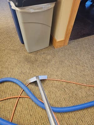 Commercial space vacuum cleaning in progress